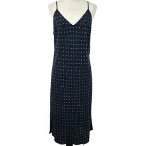Vince Silk Slip Dress Minimalist Preppy Cocktail Blue Sleeveless Women Large